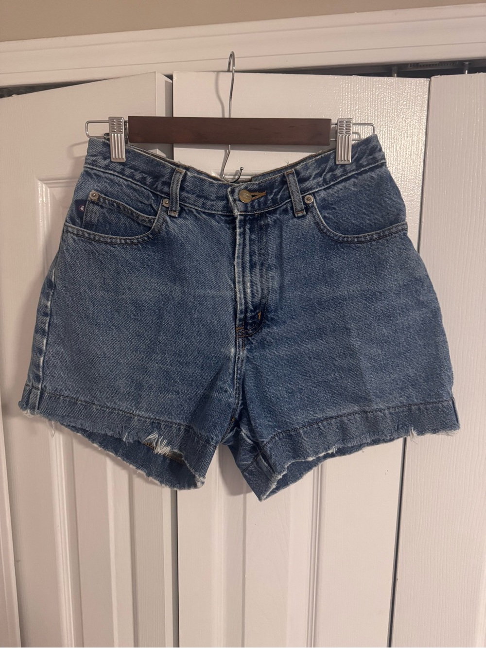 Vintage Bongo High Waisted Denim Shorts Size 9 90s Y2K 100% Cotton Distressed